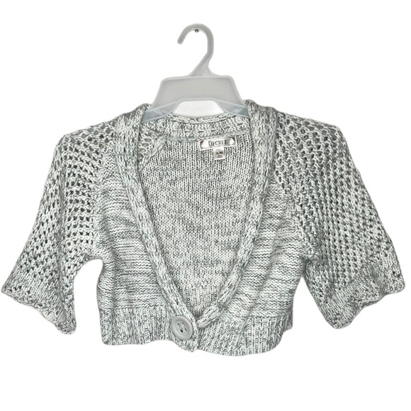 Decree Cropped Cardigan Sweater Gray‎ - Picture 1 of 7